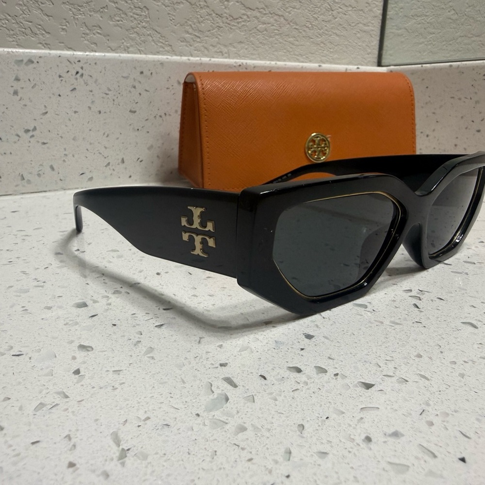 Tory Burch Black Sunglasses with Orange Case